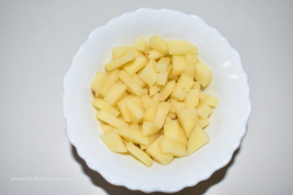 1 medium size potato peel cut into small pieces.