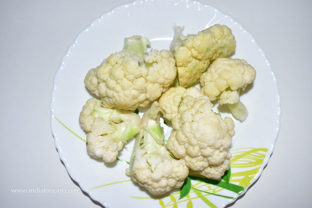 After this take about 250 grams of cauliflower.