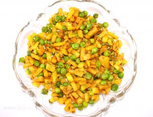 Aloo Matar Sukhi Sabji/ Inastant Potato Peas Curry